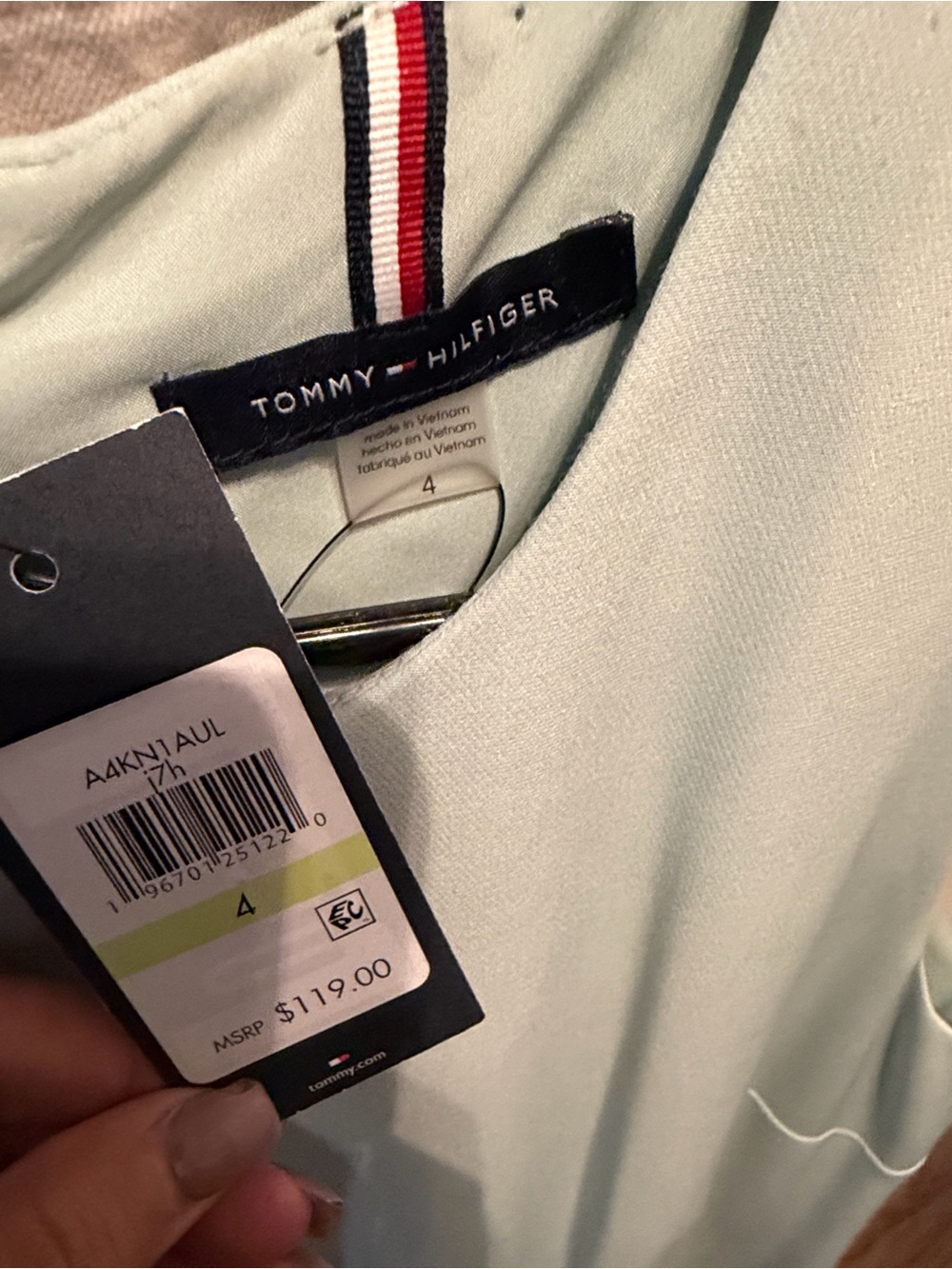 Tommy Hilfiger Sleeveless Pleated-Hem Dress in Light Mint - Picture 2 of 6